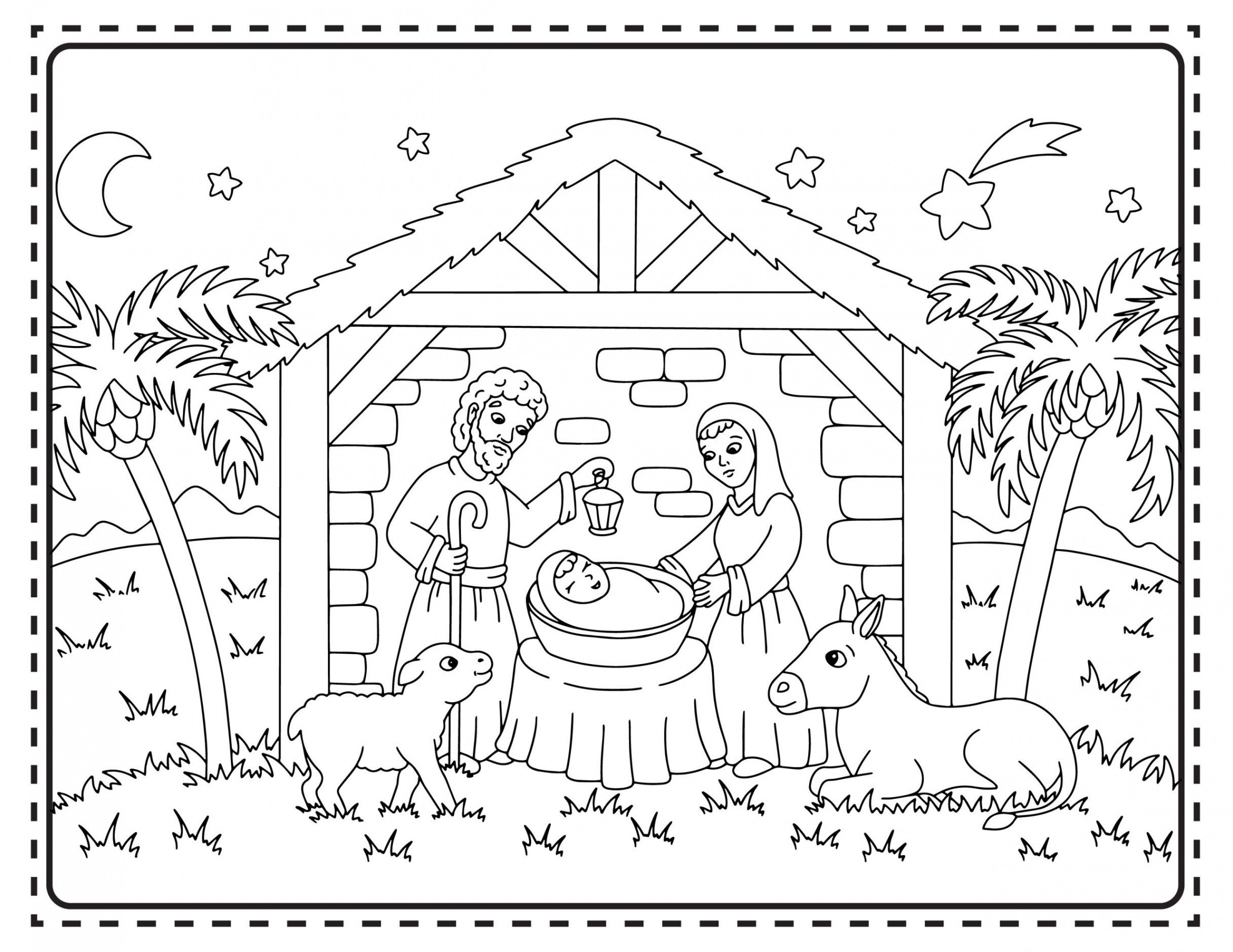 Printable Christmas Nativity Coloring Pages - About a Mom