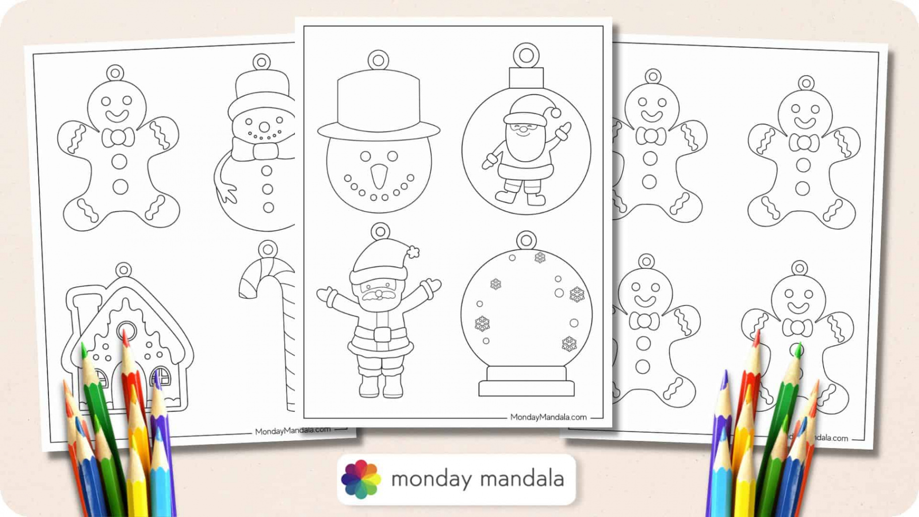 Printable Christmas Ornaments (Free PDF Templates)