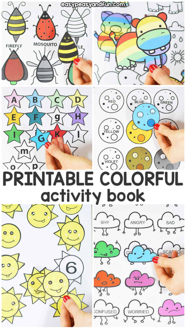 Printable Colorful Quiet Book - Easy Peasy and Fun