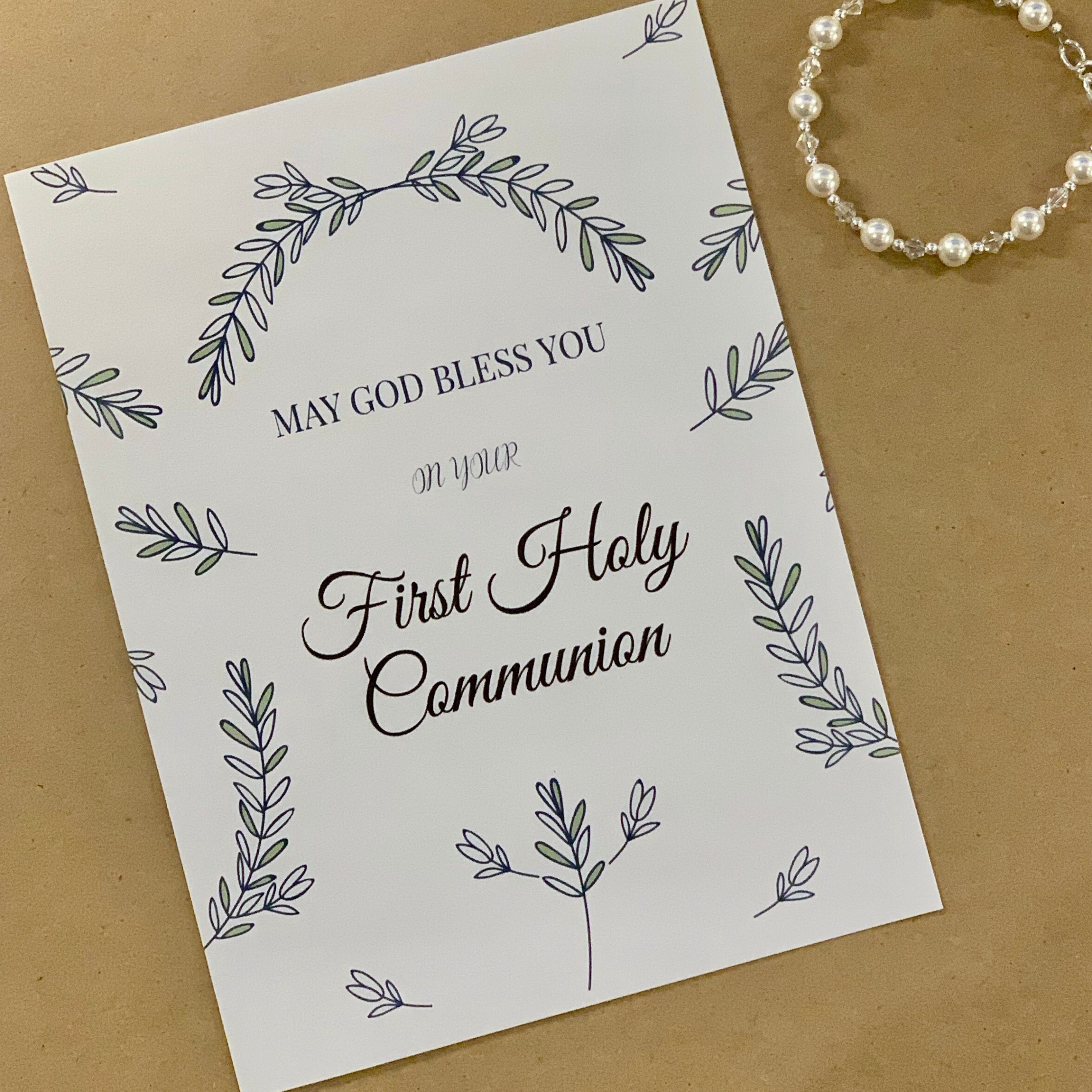 Printable DIY Card Print at Home First Communion Card - Etsy