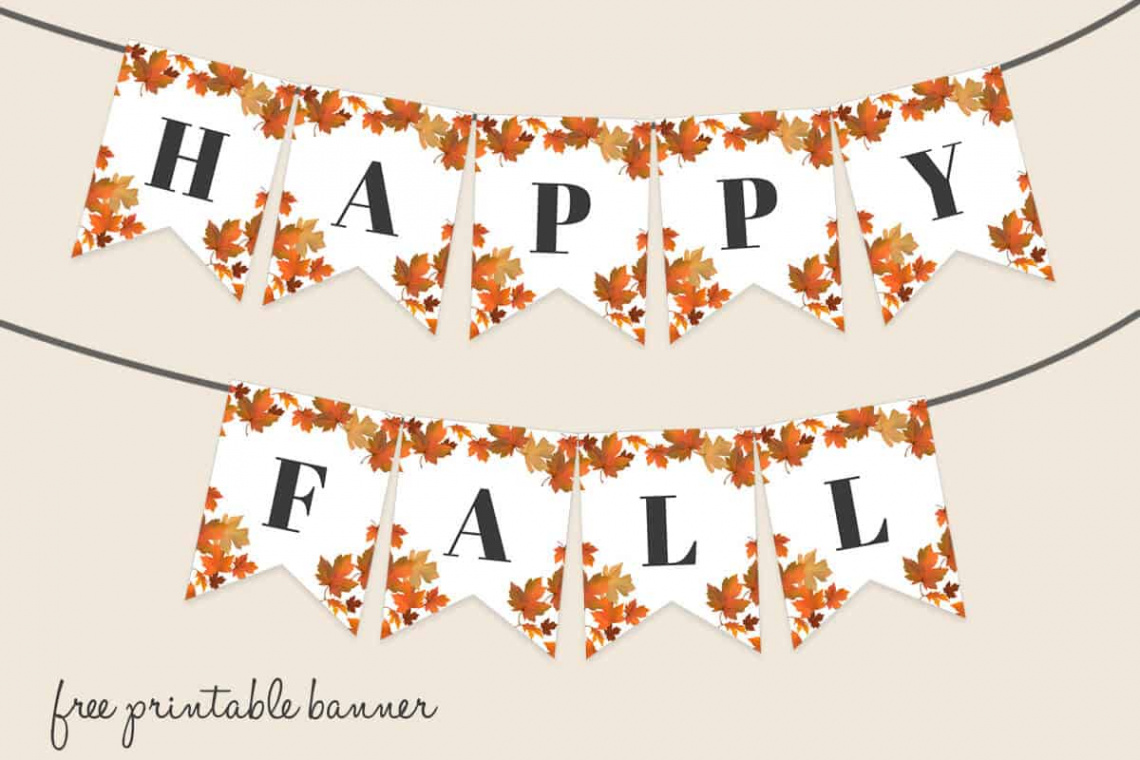 Printable Fall Leaves Banner  Mrs