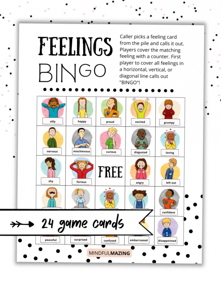 Printable Feelings Bingo Game ( Cards) • Mindfulmazing