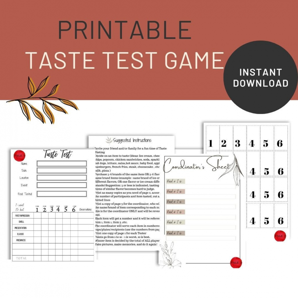 PRINTABLE Food Tasting Score Sheet Instant Download Family - Etsy