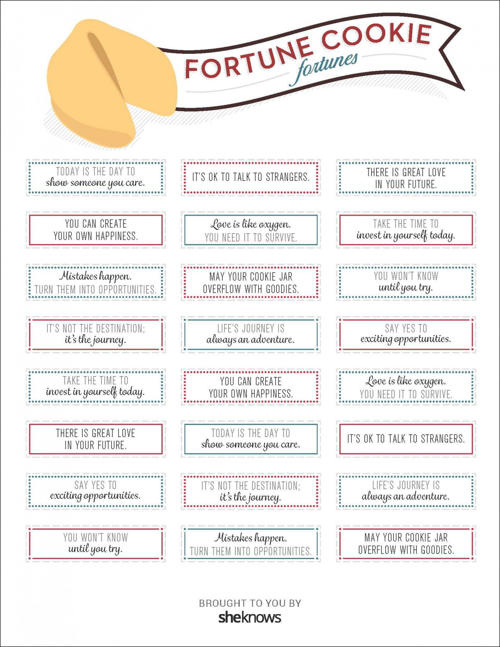 Printable Fortune Cookie Quotes