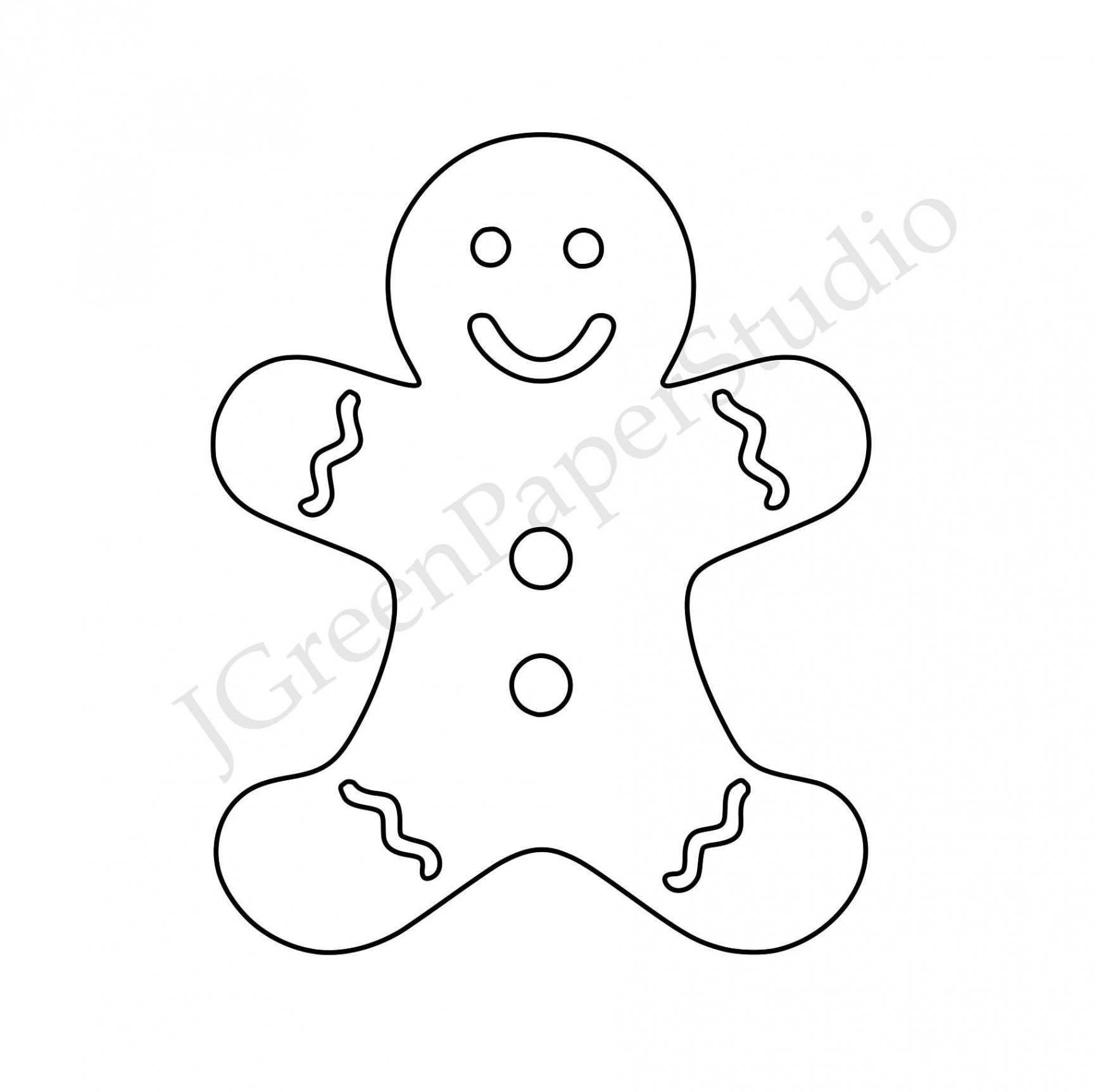 Printable Gingerbread Man Template-PDF Digital Download Cookie