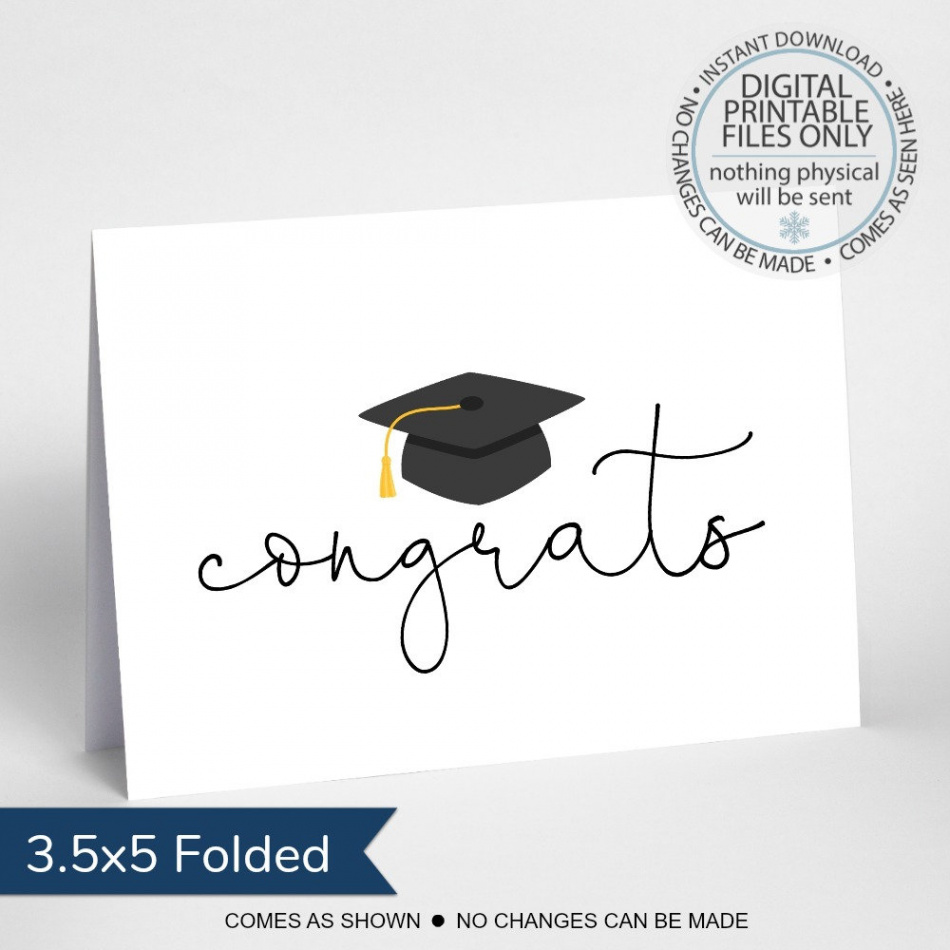 Printable Graduation Card Congratulations Graduate Folding - Etsy