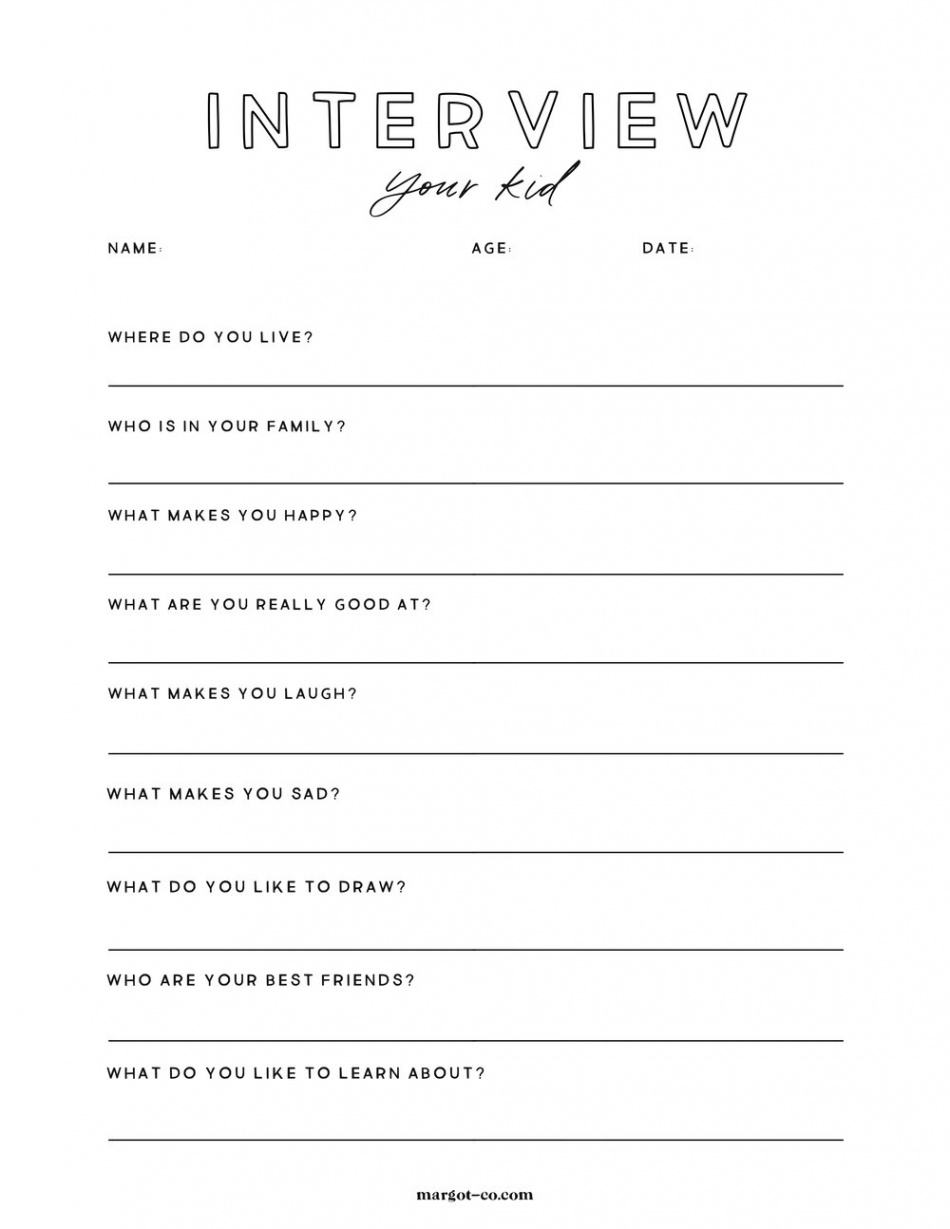 PRINTABLE Interview Your Kid — Margot + Co