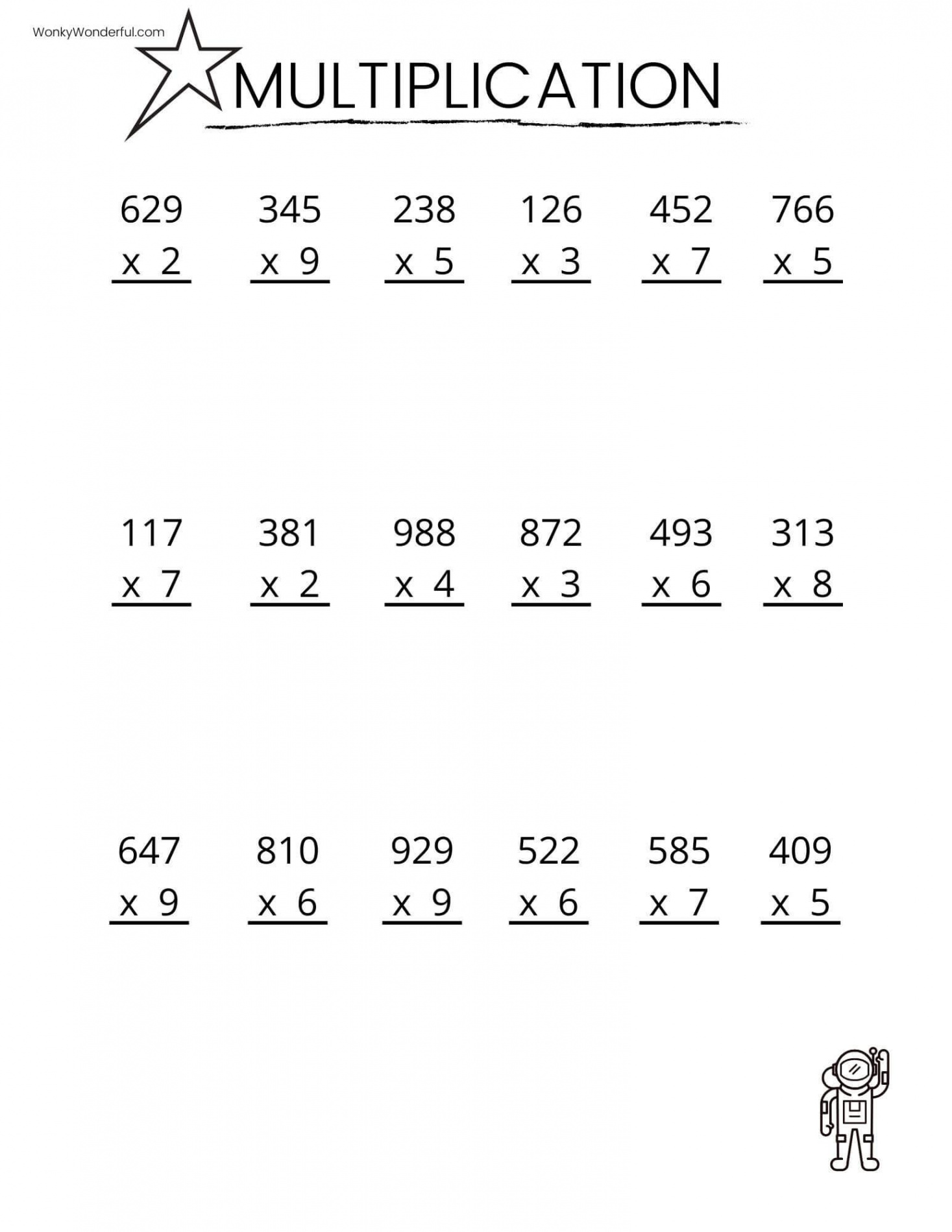 Printable Multiplication Worksheets  Multiplication worksheets