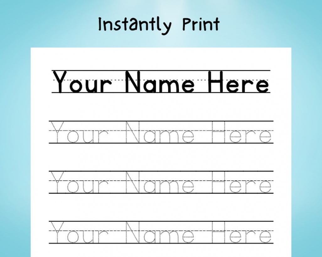 Printable Name Tracing Worksheets Custom Handwriting Practice - Etsy