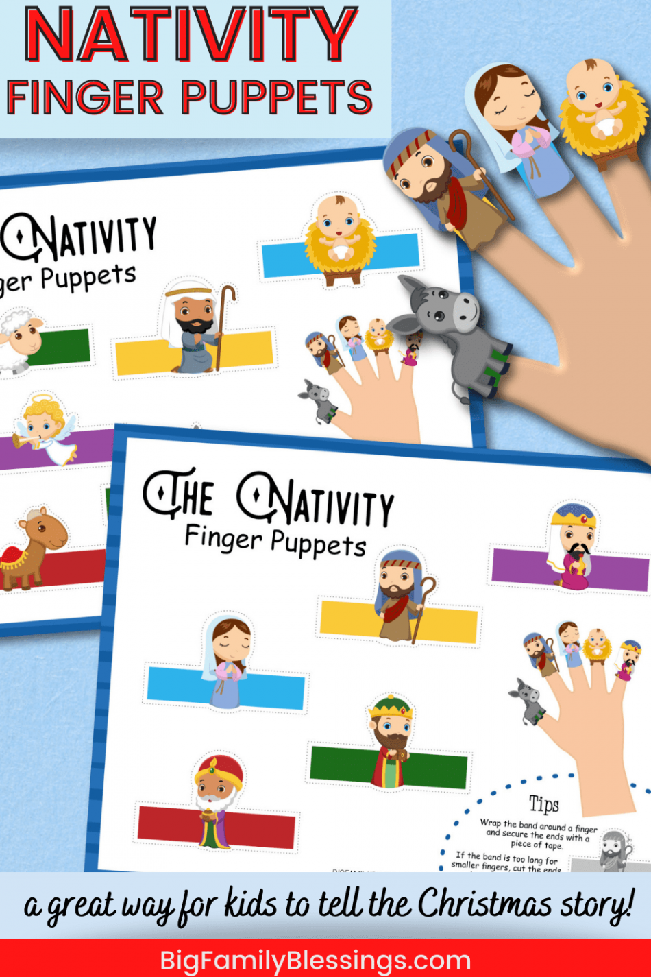 Printable Nativity Finger Puppets - Big Family Blessings