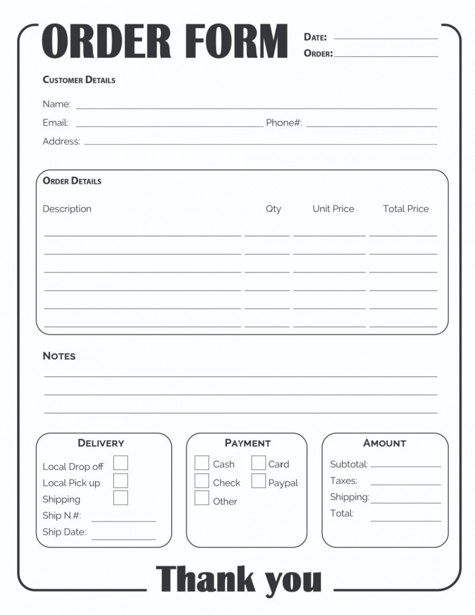 Printable Order Form Template ( Options) - Freebie Finding Mom