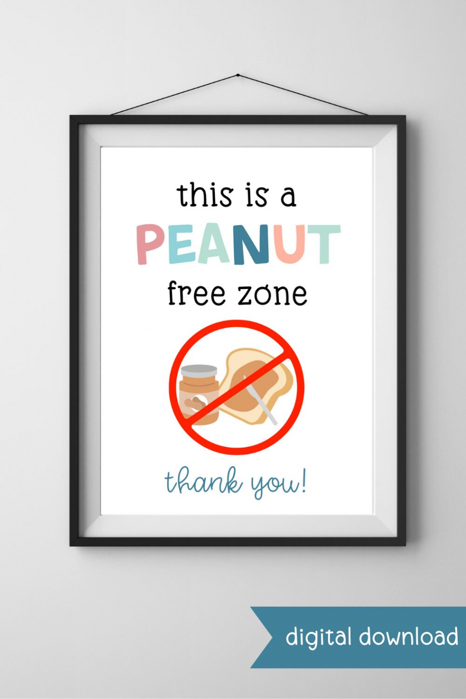 Printable Peanut Free Zone Sign Food Allergy Sign Peanut - Etsy