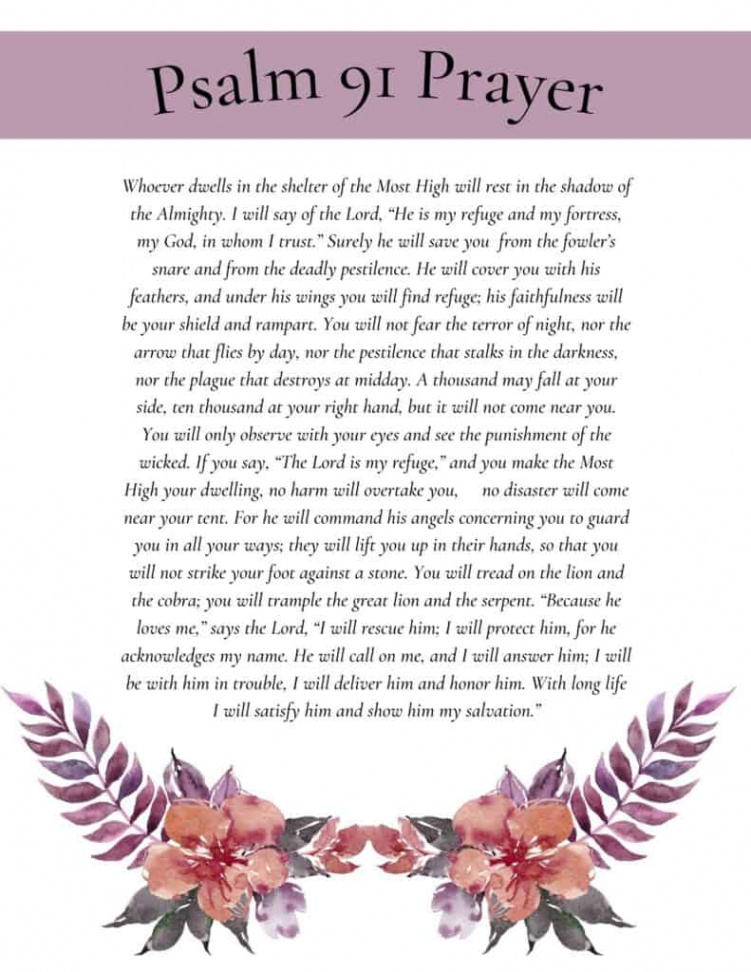 Printable Psalm  Prayer of Protection - Bible Study Printables