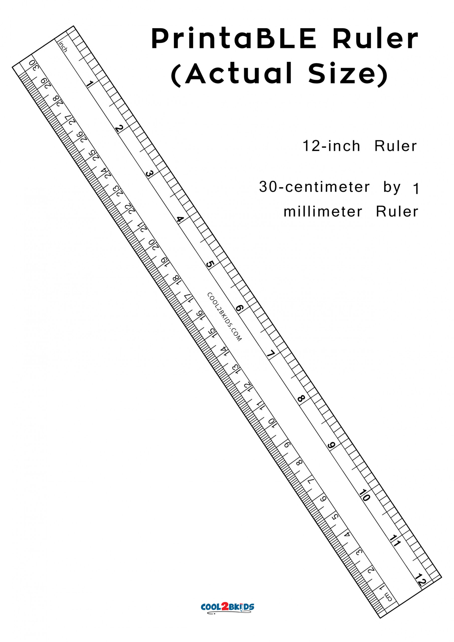 Printable Ruler: -inch Actual Size