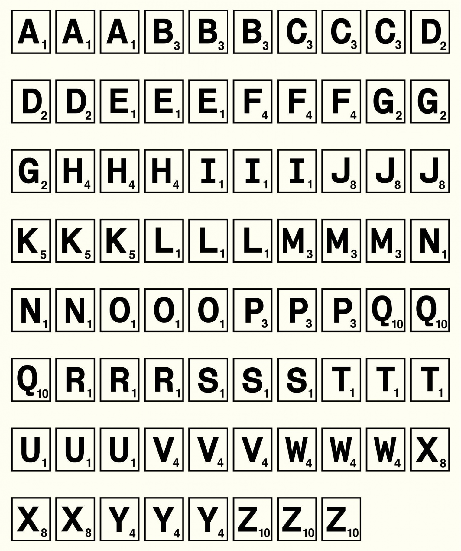 Printable Scrabble Letters  Printable scrabble tiles, Scrabble