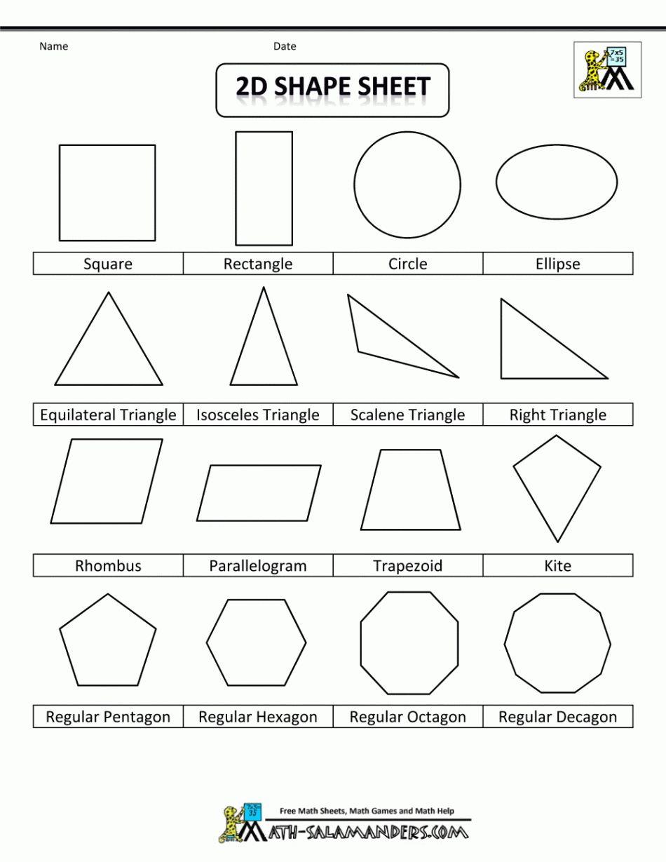 Printable Shapes D and D