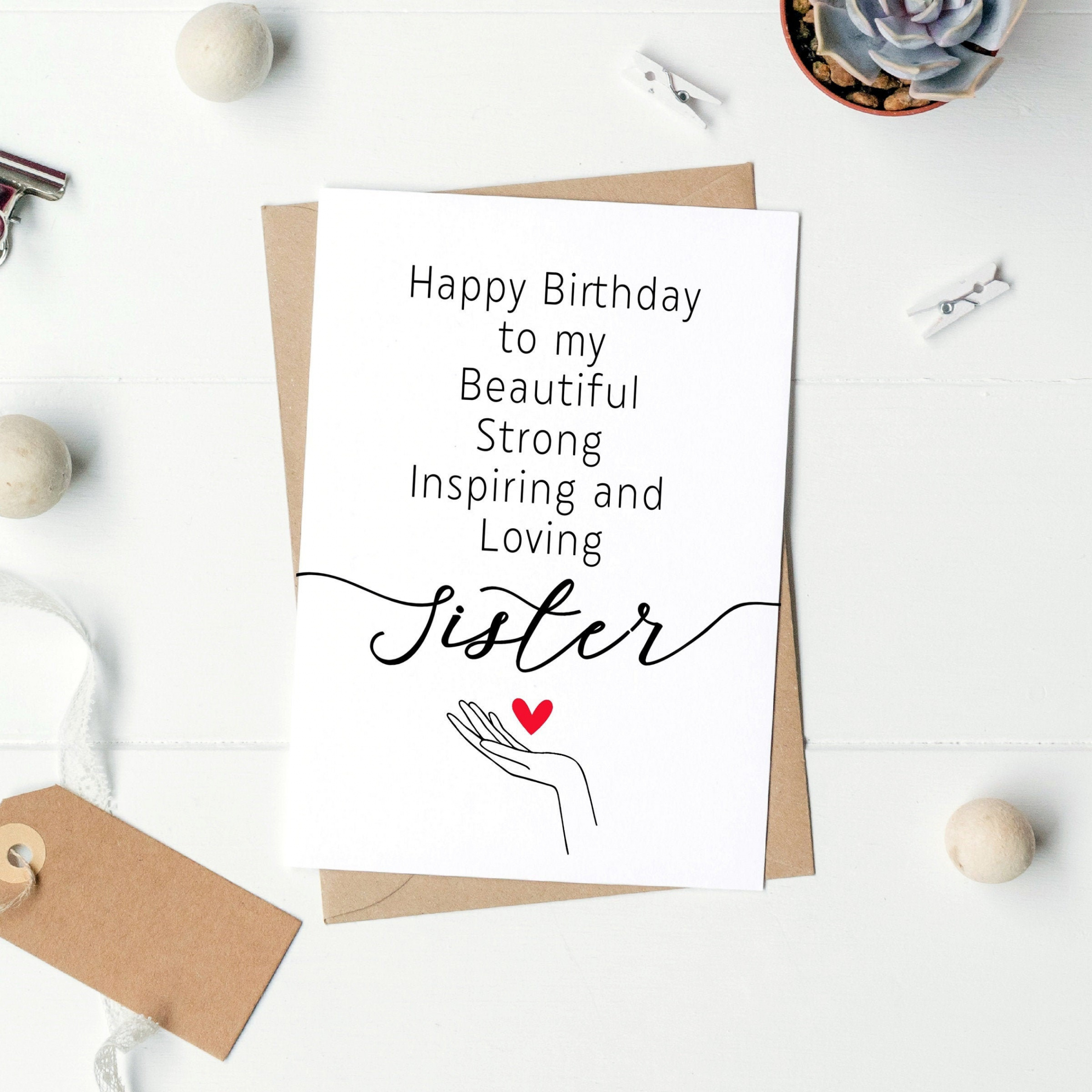 Printable Sister Birthday Card Happy Birthday Sister Instant - Etsy