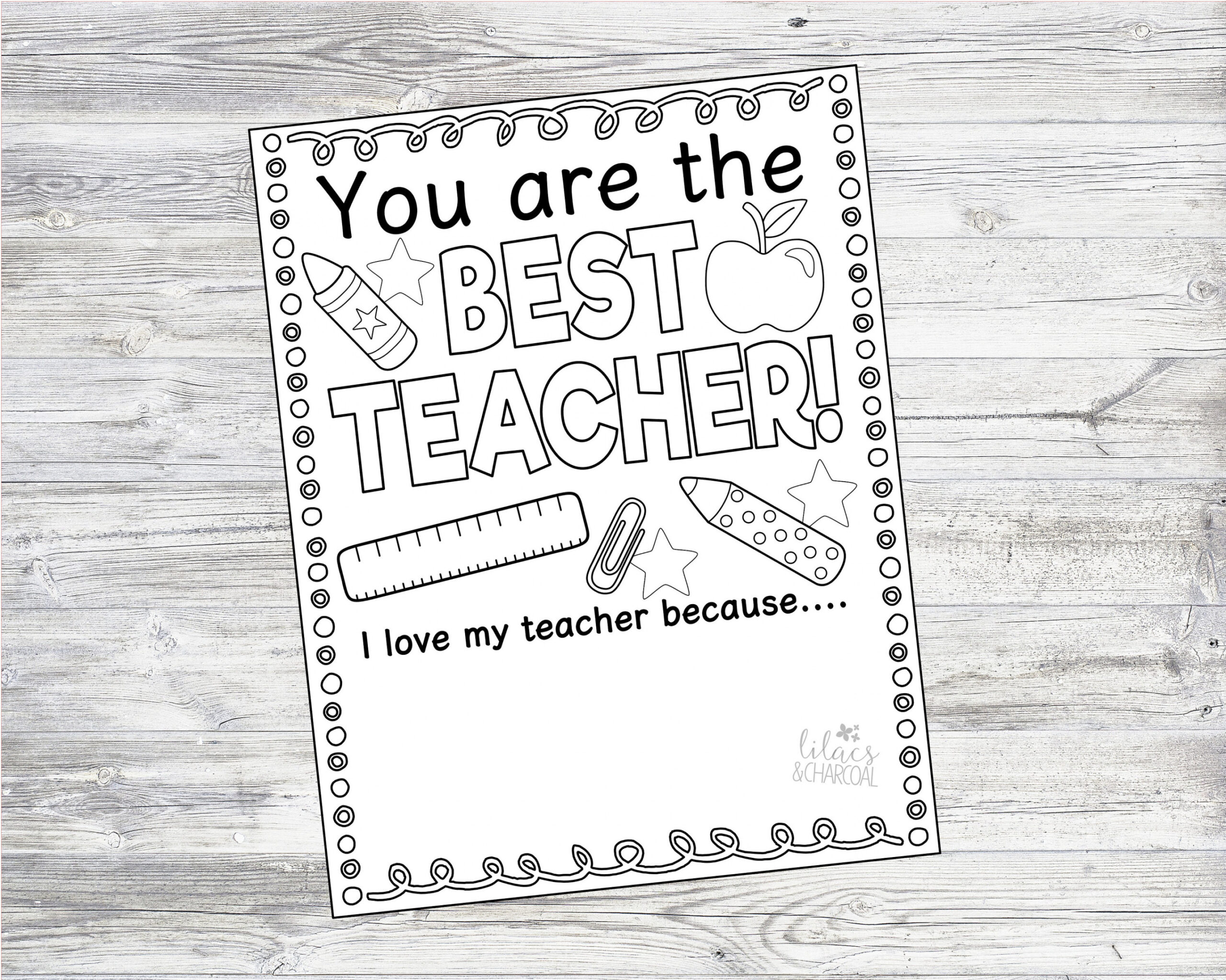 Printable Teacher Appreciation Coloring Page