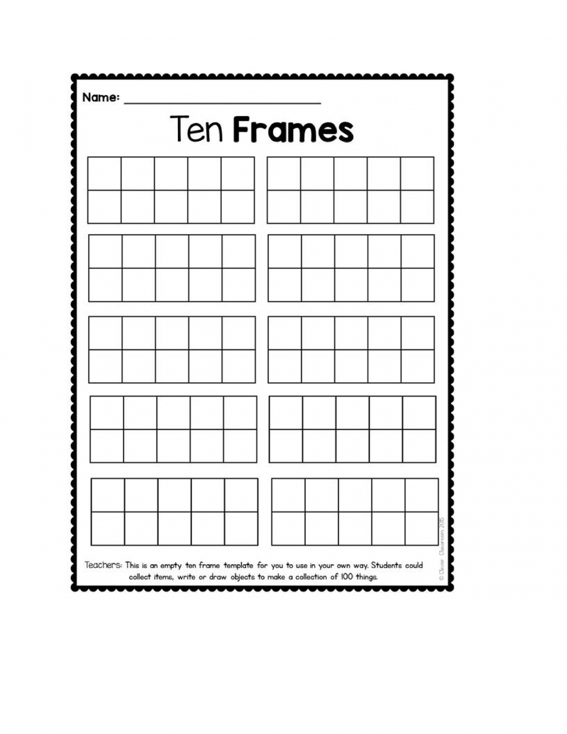 Printable Ten Frame Templates (Free) ᐅ TemplateLab