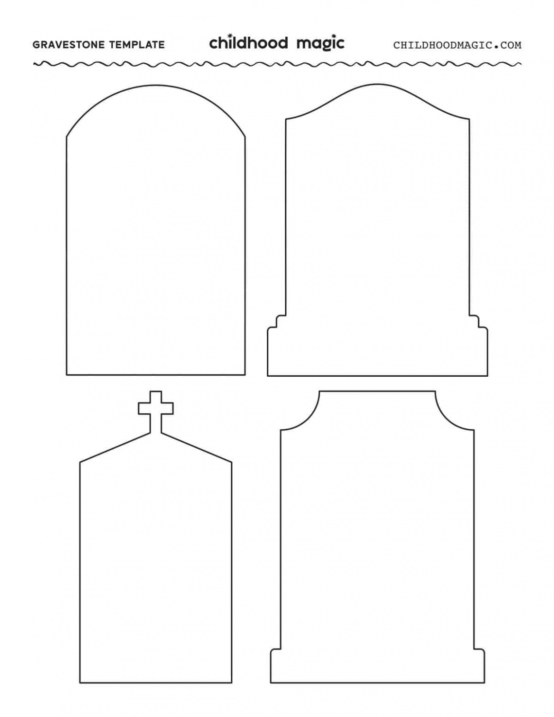 Printable Tombstone Template - Free Gravestone Outline -