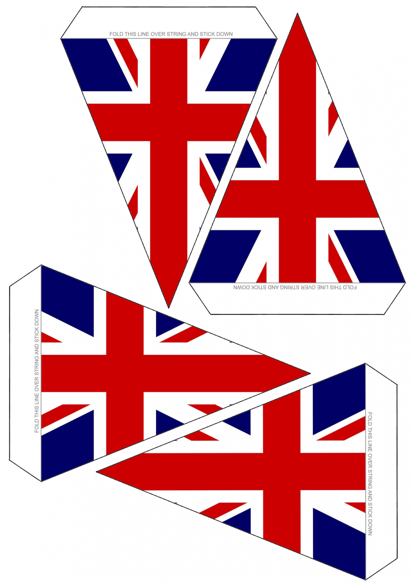 Printable Triangular UK Flag Bunting:  to a Page  Rooftop Post