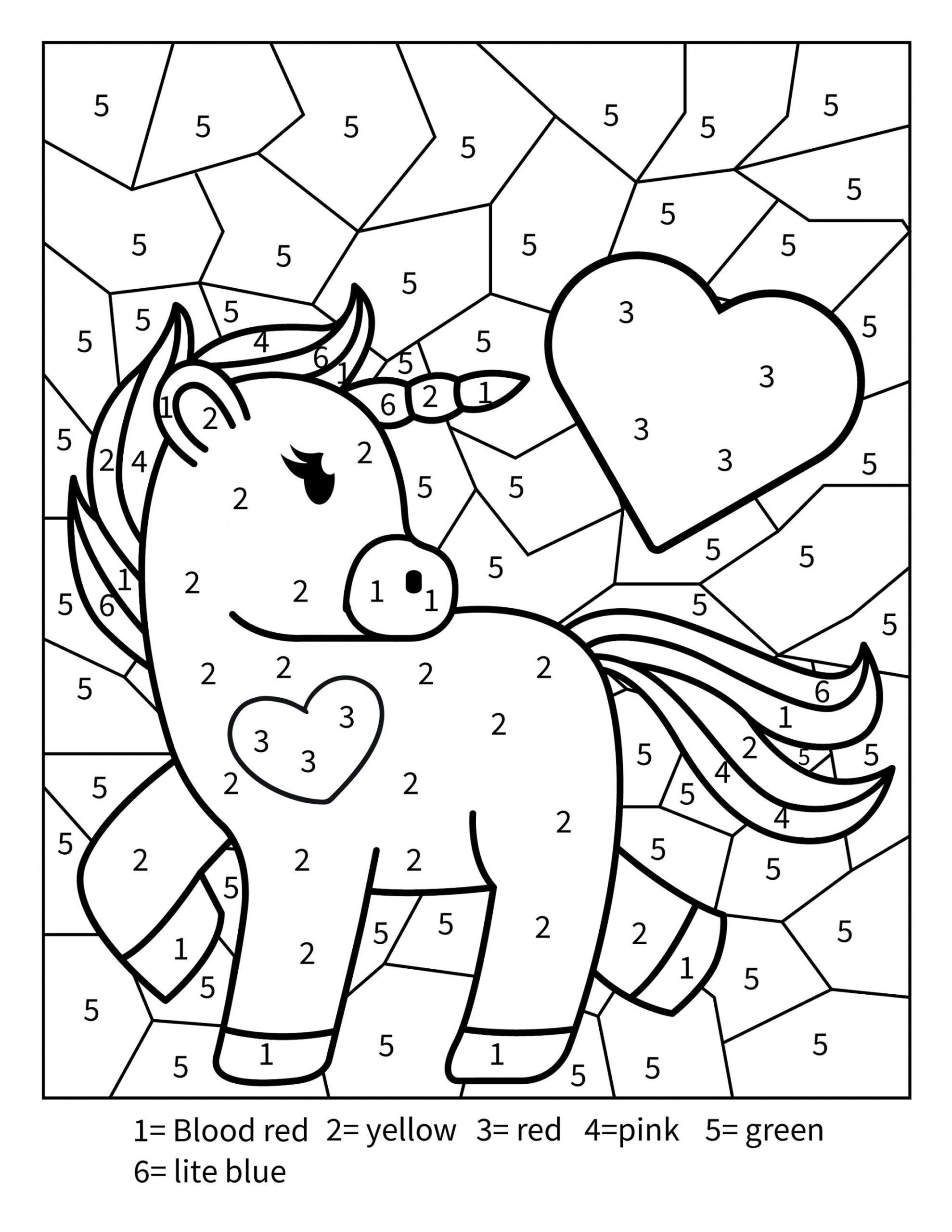 Printable: Unicorn Color by Numbers Activity Page for - Etsy Canada