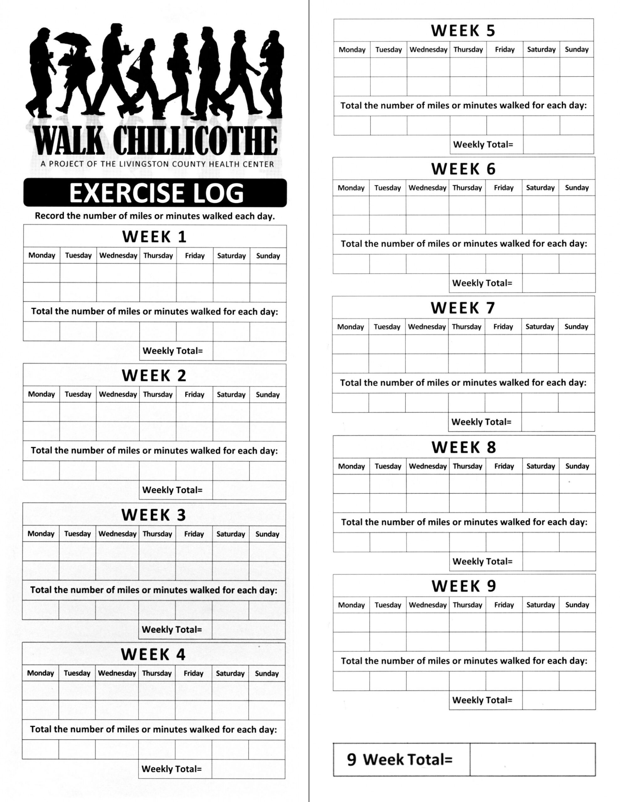 Printable Walking Log