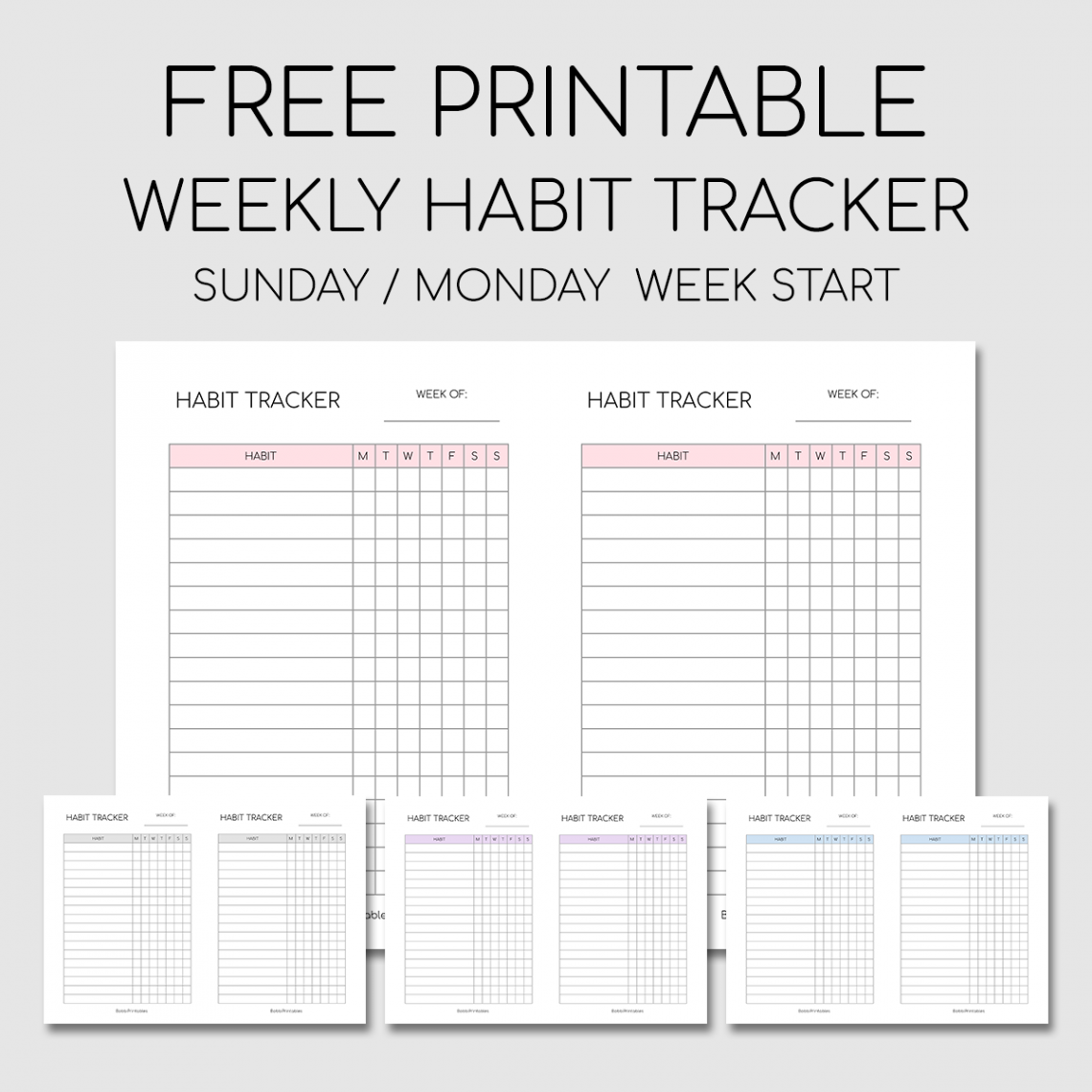 Printable Weekly Habit Tracker