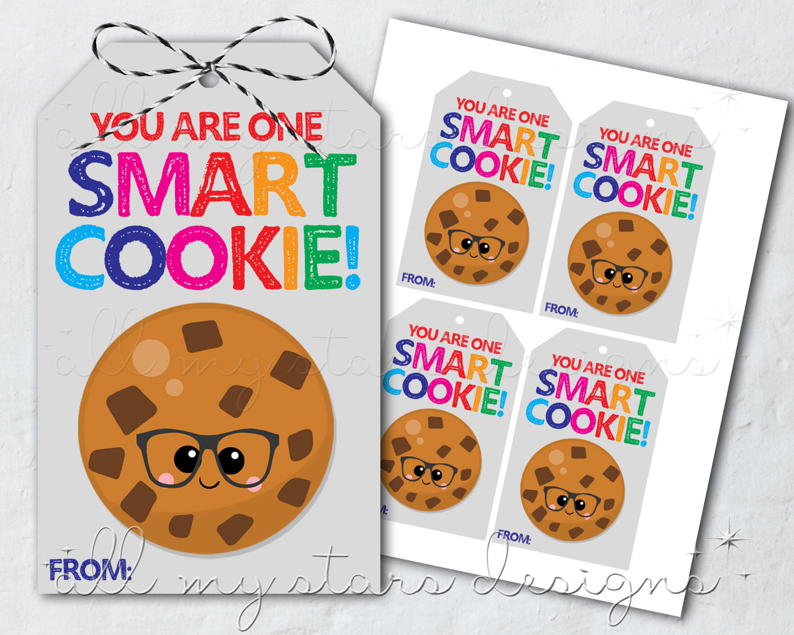 PRINTABLE You Are One Smart Cookie Tag Instant Download - Etsy