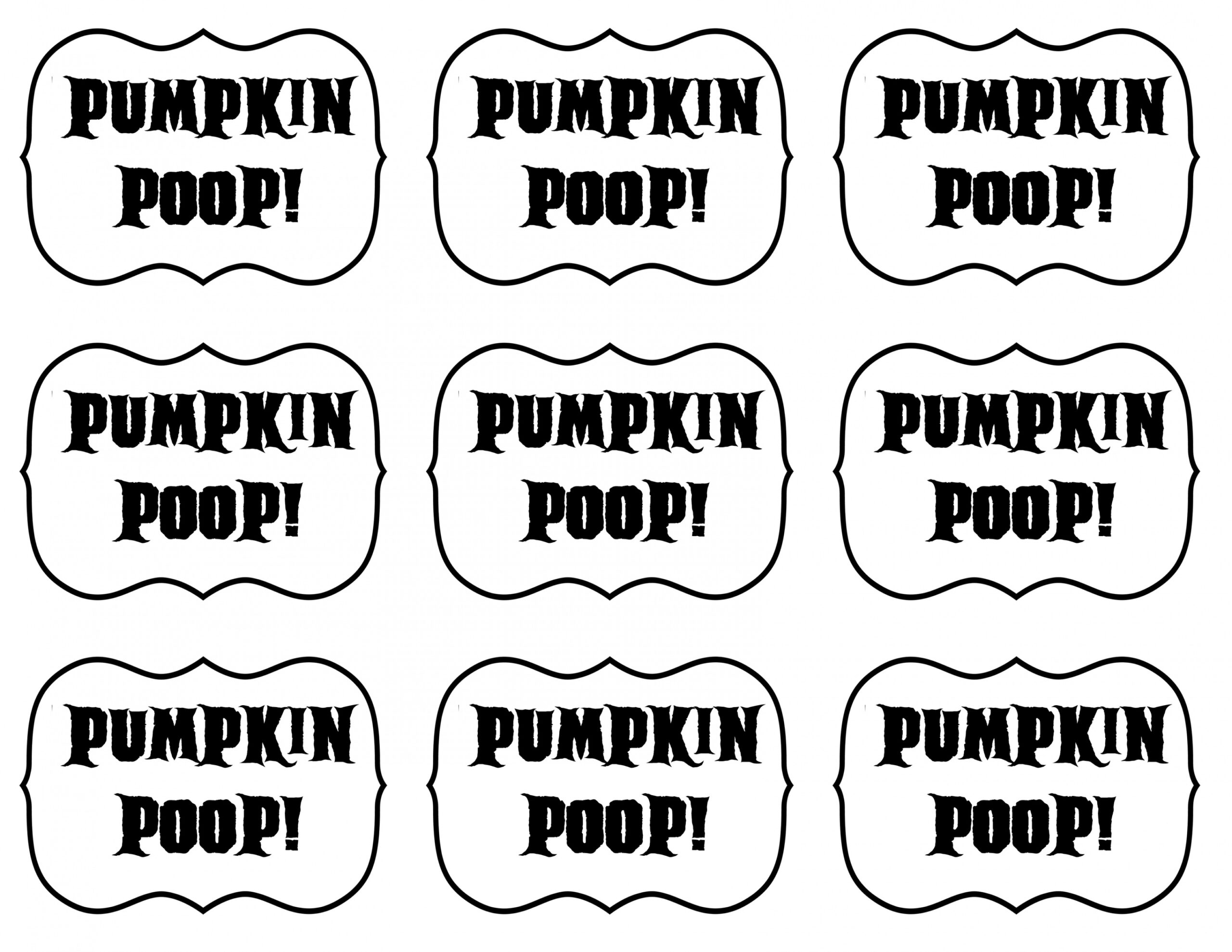 Pumpkin Poop Halloween Treat Tag - Over the Big Moon