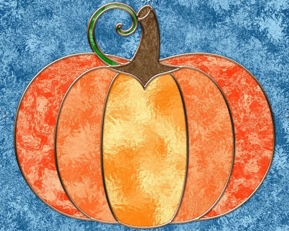 Pumpkin To Color  Stained glass patterns free, Stained glass