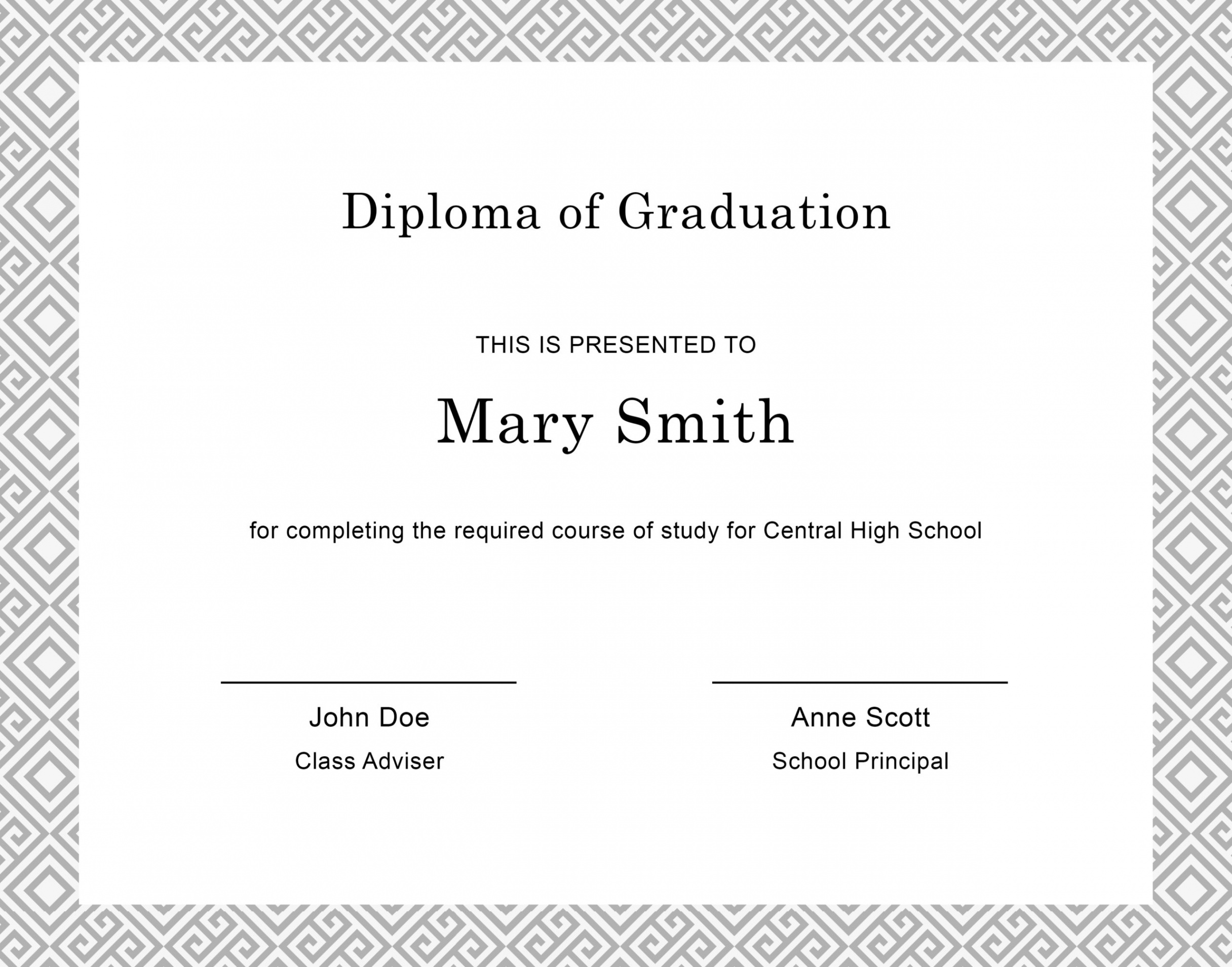 Real & Fake Diploma Templates (High school, College, Homeschool)