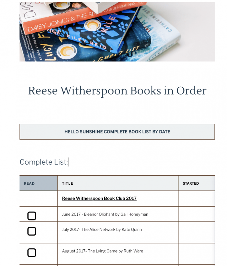 Reese Witherspoon Book Club List: Best Books Ranked for  (+PDF)