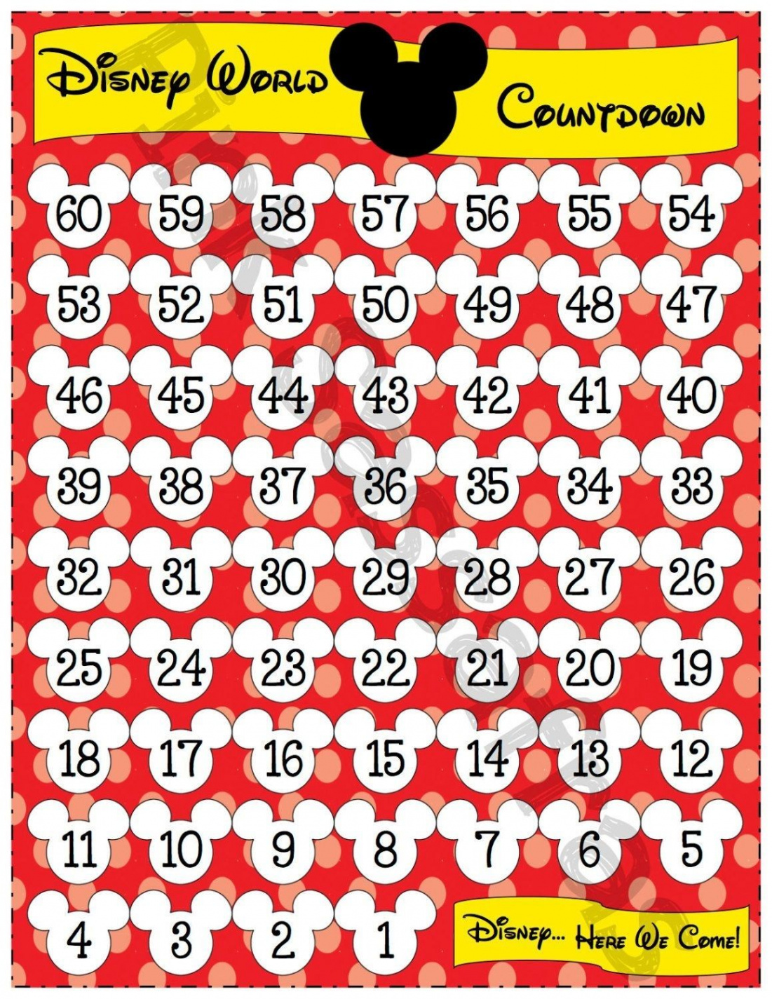 Remarkable Printable Disney Countdown To  Calendar  Disney