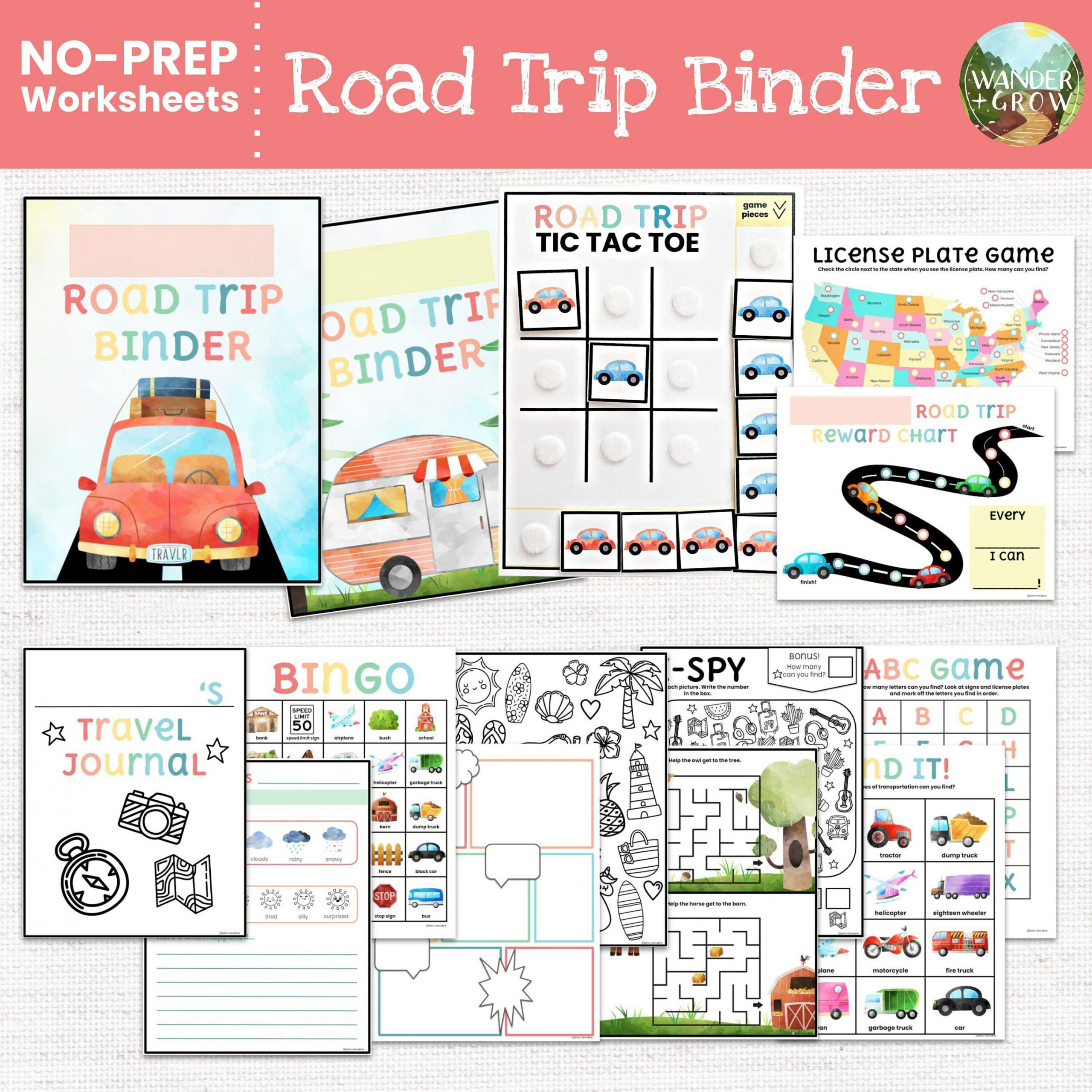 Road Trip und Travel Binder Printables für Kinder - Etsy Österreich