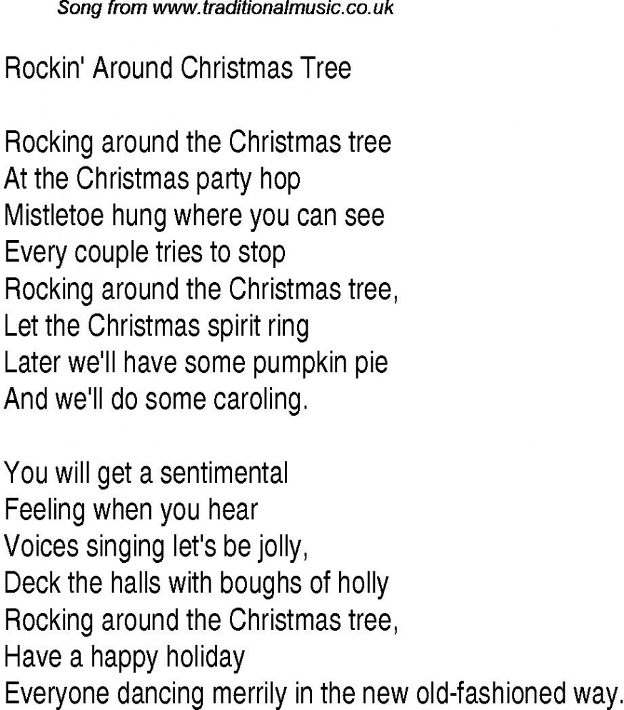 Rocking Around The Christmas Tree  Christmas songs lyrics