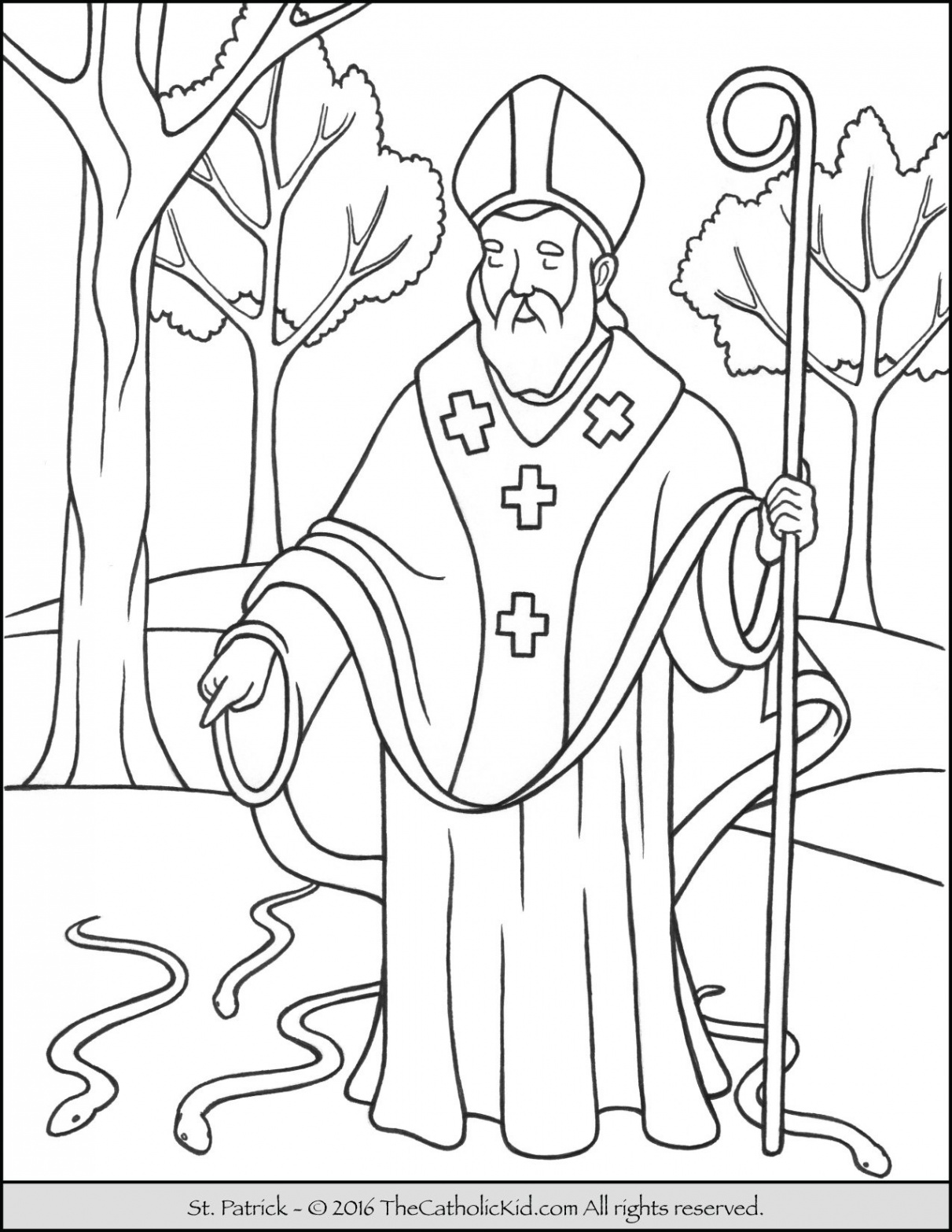 Saint Patrick Coloring Page - The Catholic Kid