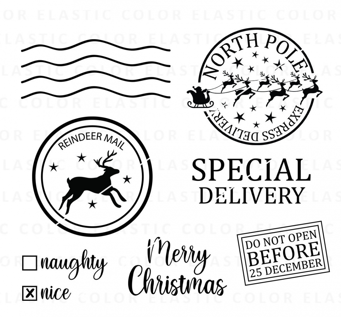 Santa Sack Svg North Pole Express Postal Stamp Special - Etsy