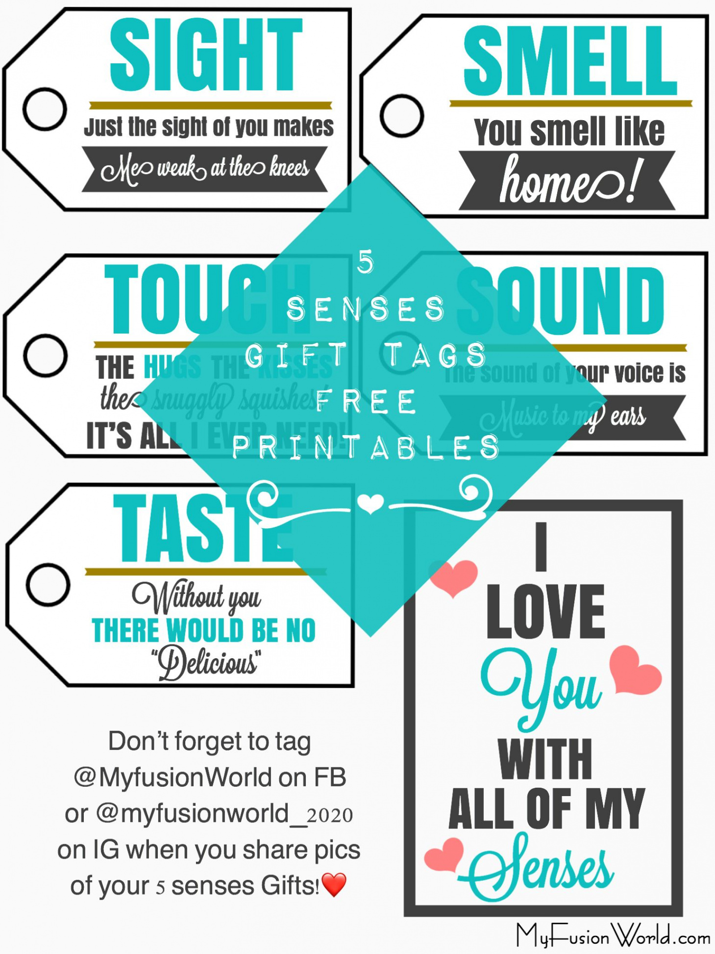 senses gift Tags free Printable  Free printable gift tags, Free