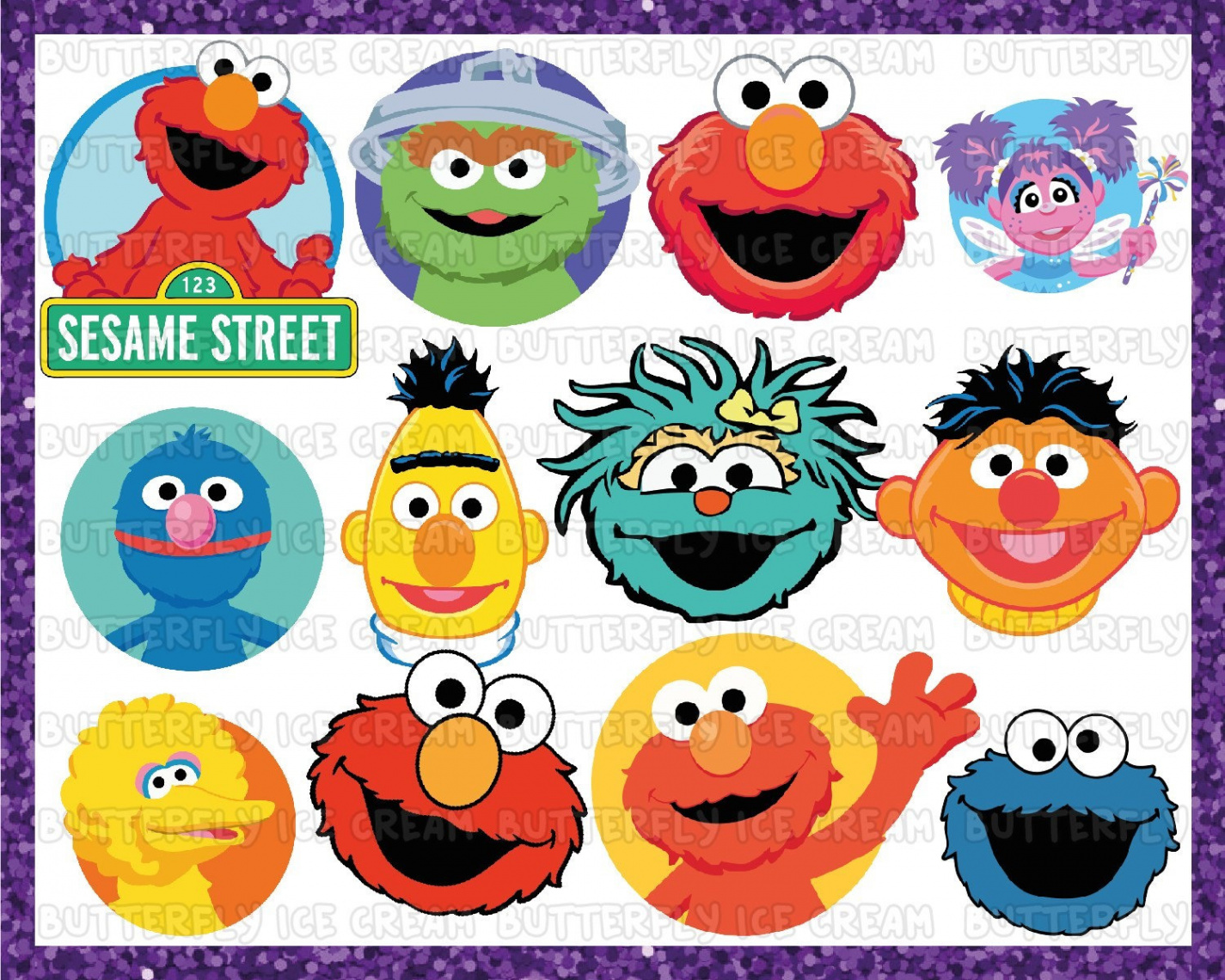 Sesame street characters printable - Etsy