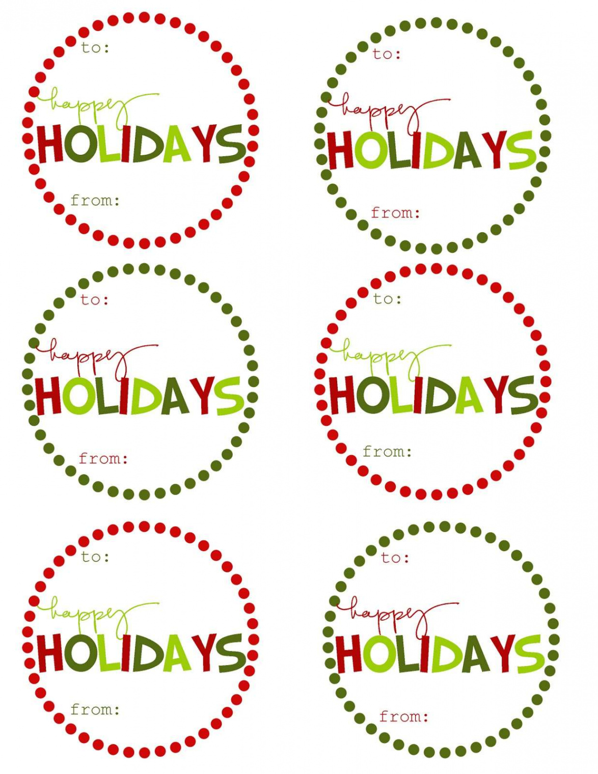 Sets of Free Printable Christmas Gift Tags