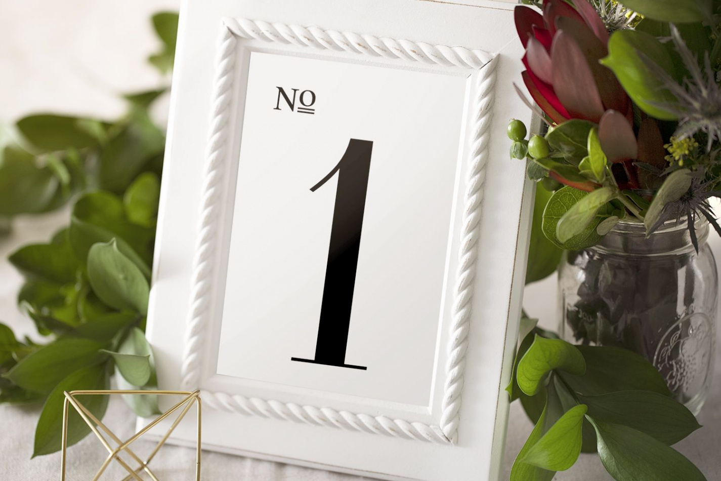 Sets of Free, Printable Wedding Table Numbers