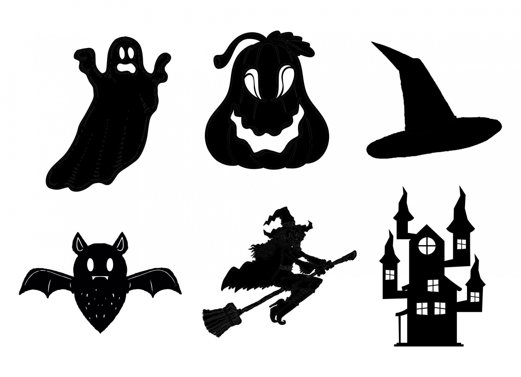 Simple Halloween Silhouettes Printable  Halloween silhouettes