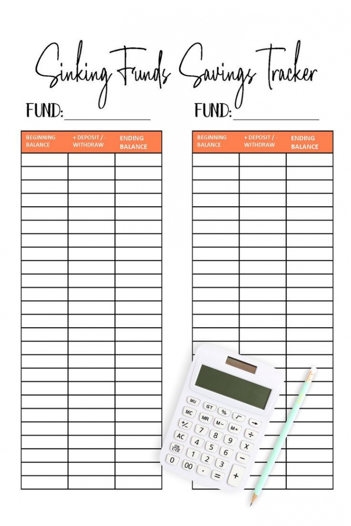 Sinking Funds Savings Tracker Yearly Expense Worksheet - Etsy