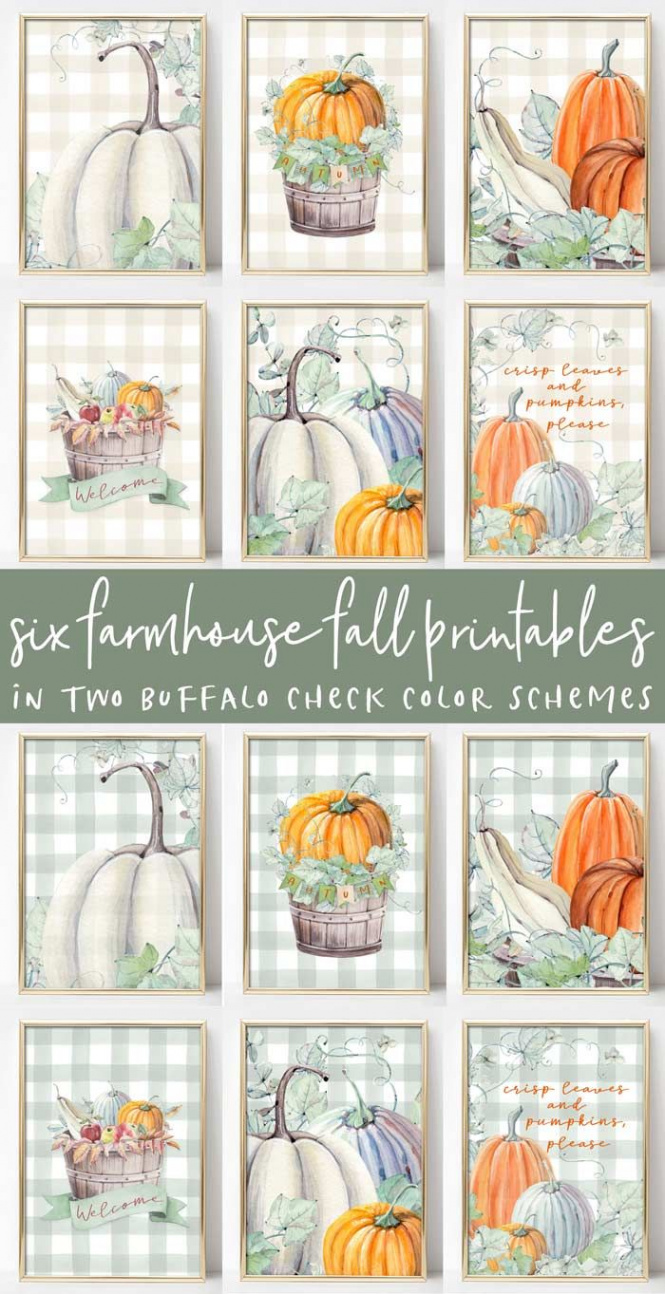 Six Fall Farmhouse Printables  Free fall printables, Fall