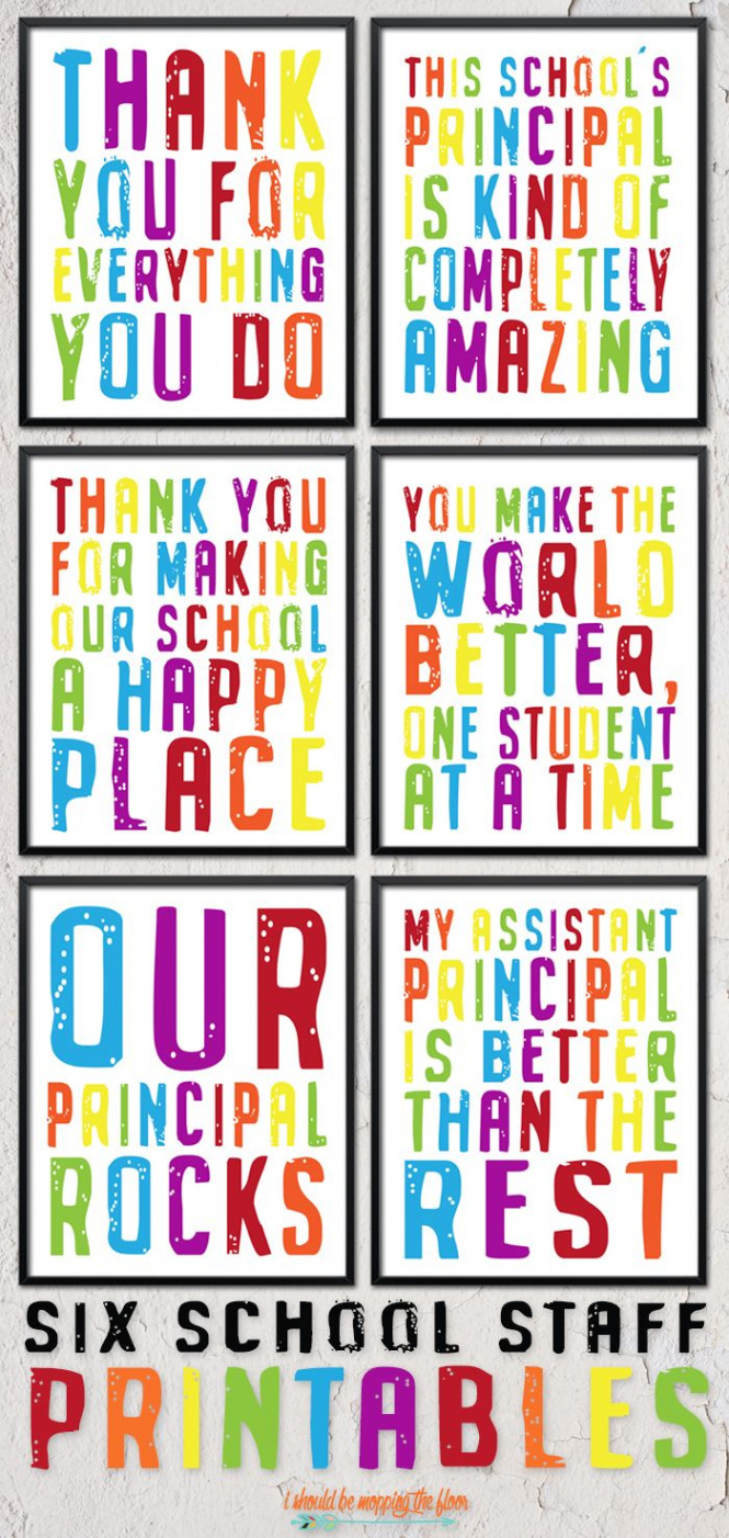 Six Printable School Staff And Principal Gifts  Teacher