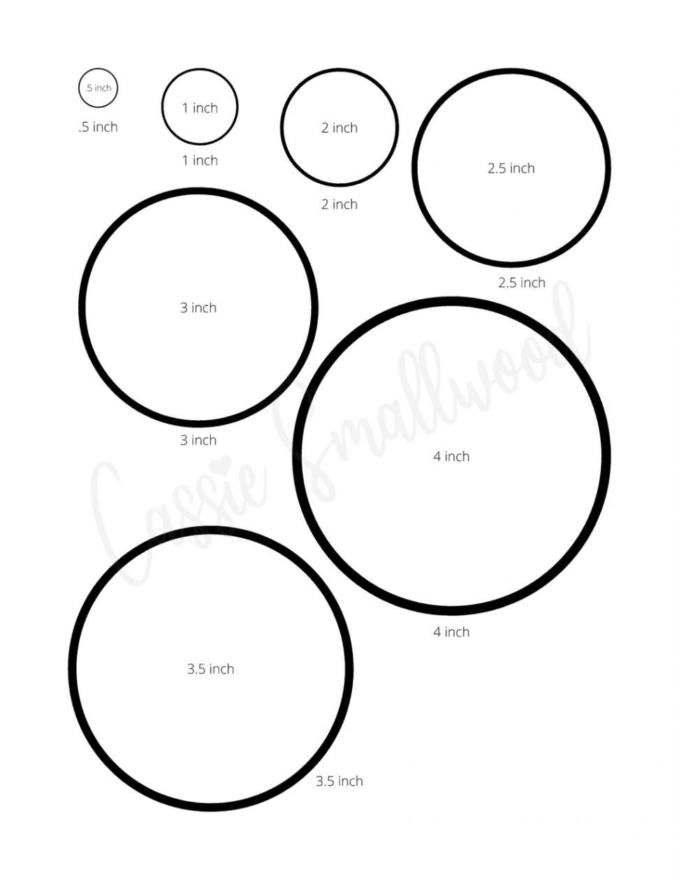 Sizes Of Printable Circle Templates - Cassie Smallwood