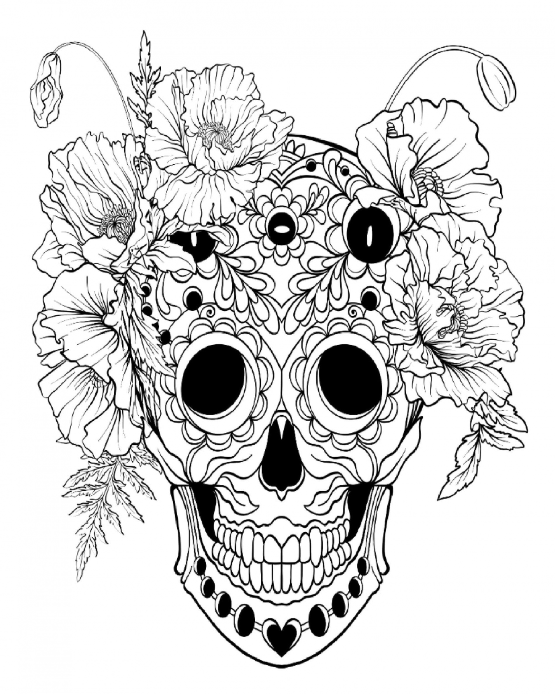 Skull Printable Coloring Pages-skeleton Coloring Digital - Etsy