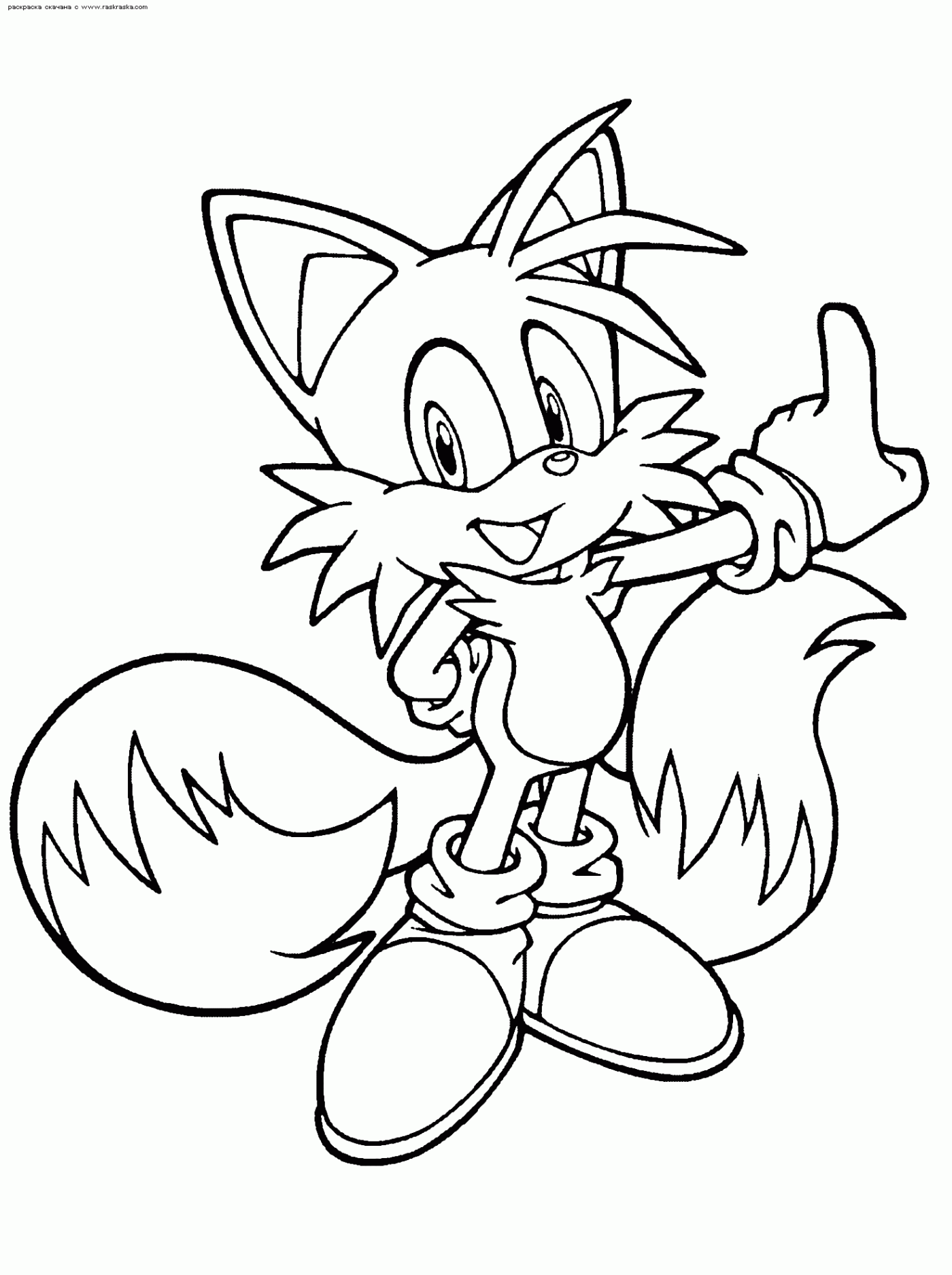 Sonic The Hedgehog Coloring Pages Tails  Cartoon coloring pages