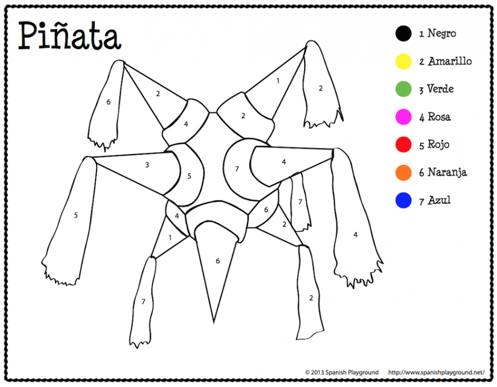 Spanish Christmas Color by Number - Spanish Playground